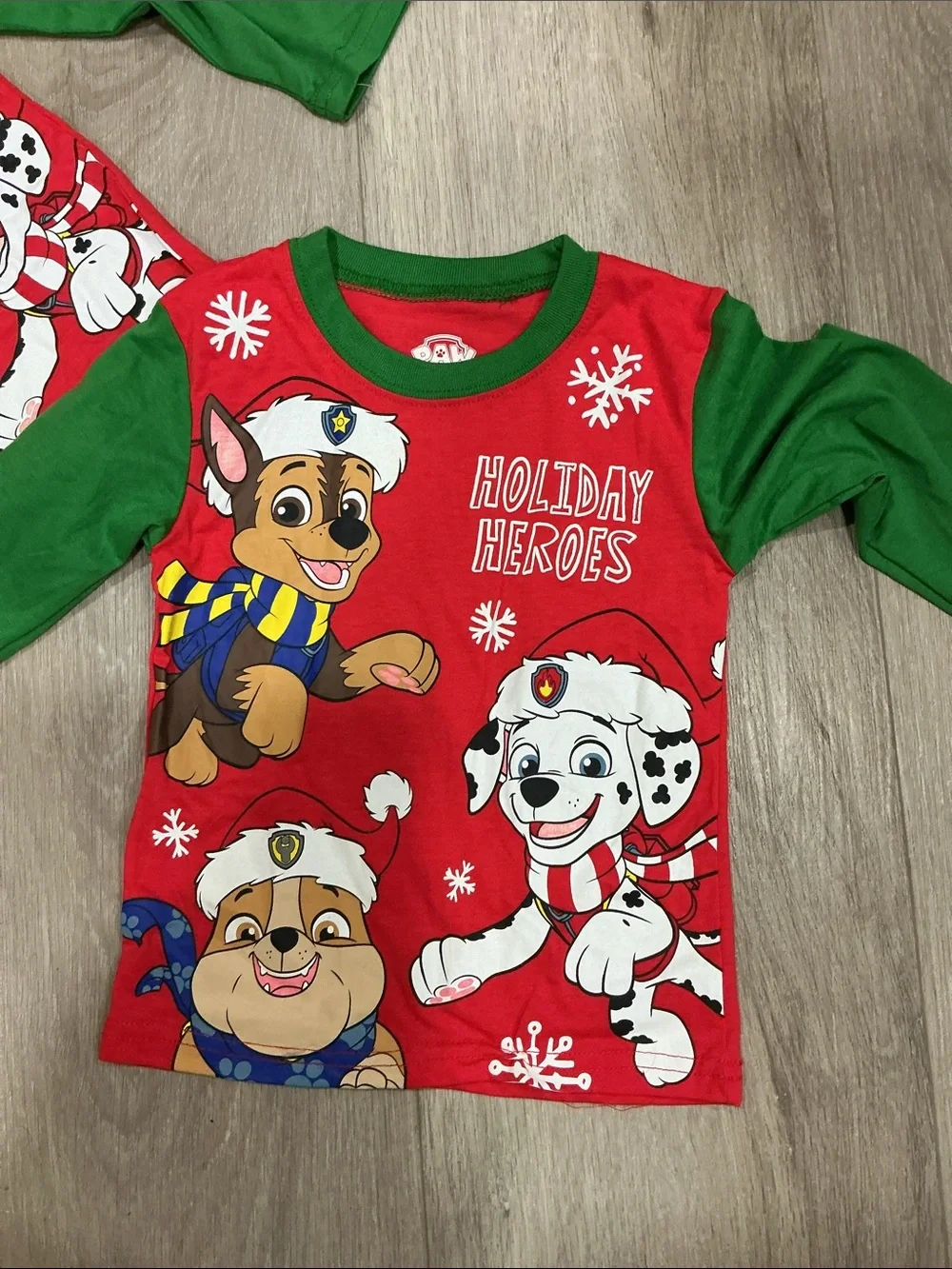 Paw Patrol Holiday Heroes Pajama Top - Red & Green